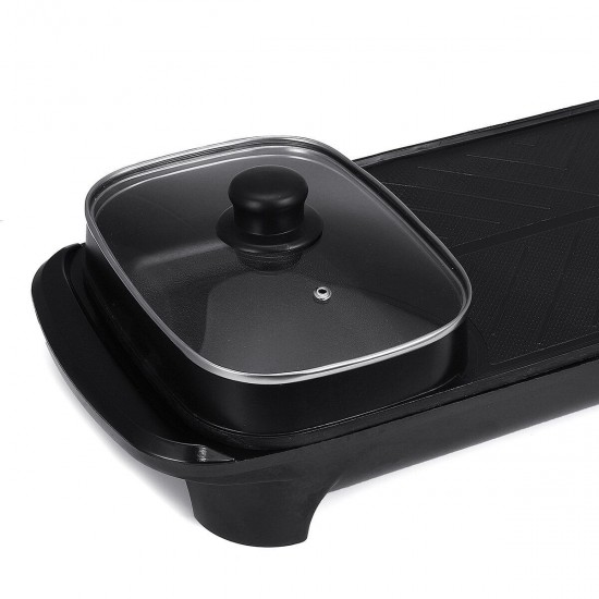 2 In 1 Electric Barbecue Pan Grill Teppanyaki Cook Fry BBQ Oven Hot 2 In 1 Electric Barbecue Pan Grill Teppanyaki Cook Fry BBQ Oven Hot