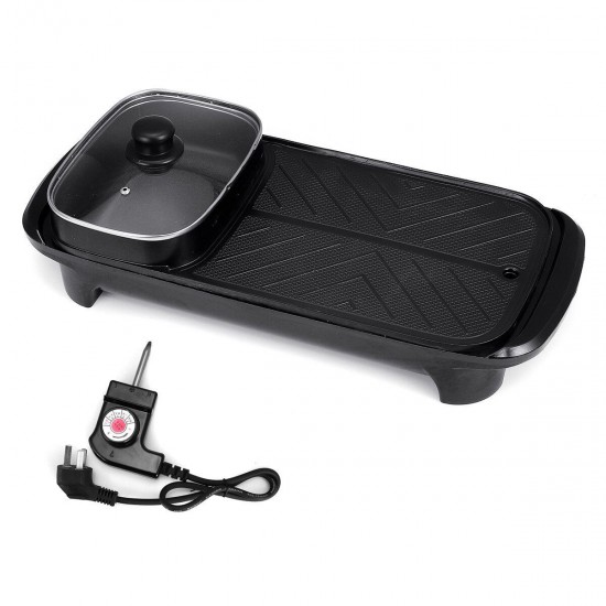 2 In 1 Electric Barbecue Pan Grill Teppanyaki Cook Fry BBQ Oven Hot 2 In 1 Electric Barbecue Pan Grill Teppanyaki Cook Fry BBQ Oven Hot