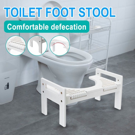 Adjustable Non-slip Foot Pegs Massager Bathroom Toilet Footstool Bamboo Help Prevent Constipation