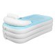 Adult Child PVC Portable Bathtub Foldable Inflatable Warm Bath Tub Spa Blue 63''