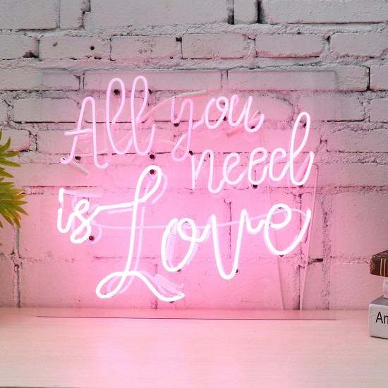 All You Need Is Love Neon Sign For Bedroom Wall Decor Artwork With Dimmer Decorations