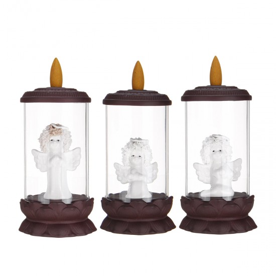 Angel Ceramic Backflow Incense Burner Smoke Cones Holder Sticks Censer Clay Angel Ceramic Backflow Incense Burner Smoke Cones Holder Sticks Censer Clay