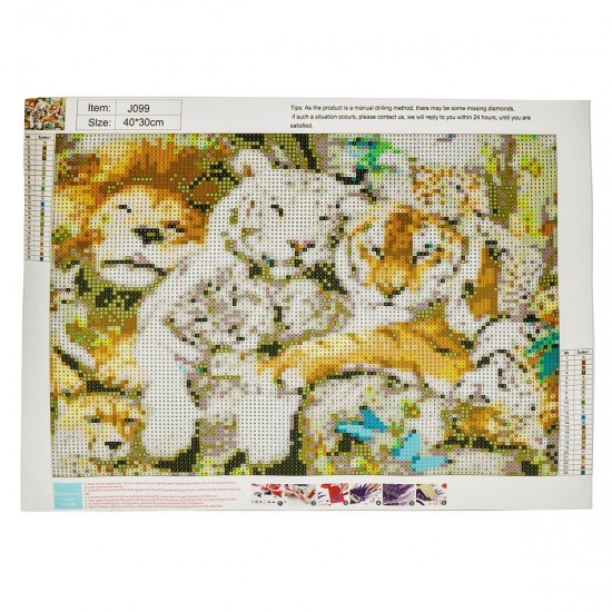 Animal Lion Tiger Cheetah DIY 5D Diamond Paintings Tool Embroidery Cross Stitch Decor
