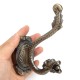 Antique Brass Dragon Style Bathroom Towel Hanger Holder Coat Hat Hook Wall Mount