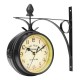 Antique Double Sided Wall Mount Station Clock Garden Vintage Retro Home Decoration Antique Double Sided Wall Mount Station Clock Garden Vintage Retro Home Decoration