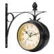 Antique Double Sided Wall Mount Station Clock Garden Vintage Retro Home Decoration Antique Double Sided Wall Mount Station Clock Garden Vintage Retro Home Decoration