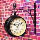 Antique Double Sided Wall Mount Station Clock Garden Vintage Retro Home Decoration Antique Double Sided Wall Mount Station Clock Garden Vintage Retro Home Decoration