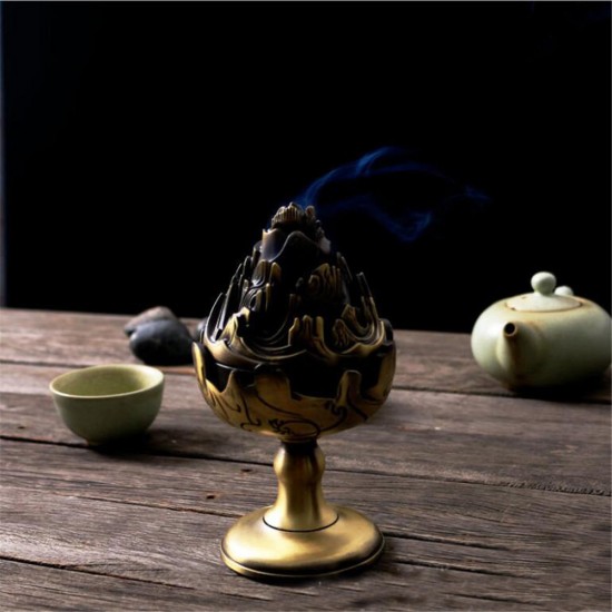 Antique Incense Coil Burner Holder Alloy Home furnishing Creative Fumigating Furnace Buddhist Censer