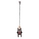 Antique Style Rust Metal Gear 2 Bare Bulbs Waterpipe Ceiling Pendant Light without Blub