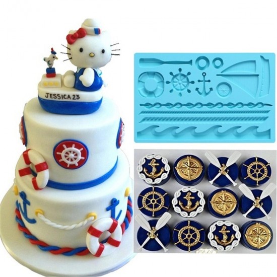 Ocean Theme Oars Helmsman Silicone Sailboat Mold Cake Mould Decorating Tools Ocean Theme Oars Helmsman Silicone Sailboat Mold Cake Mould Decorating Tools