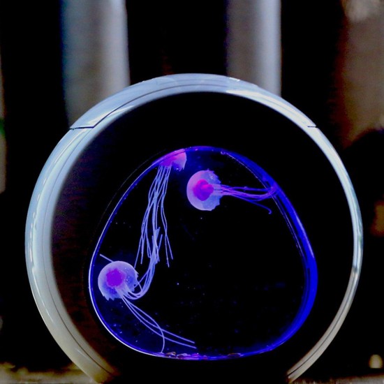Aquarium Fish Tank Glowing Jellyfish LED 7 Color Light Home Desktop Decor