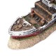 Aquarium Ship Ornament Wreck Boat Fish Tank Cave Resin Decoration 27x5.2x9.5cm