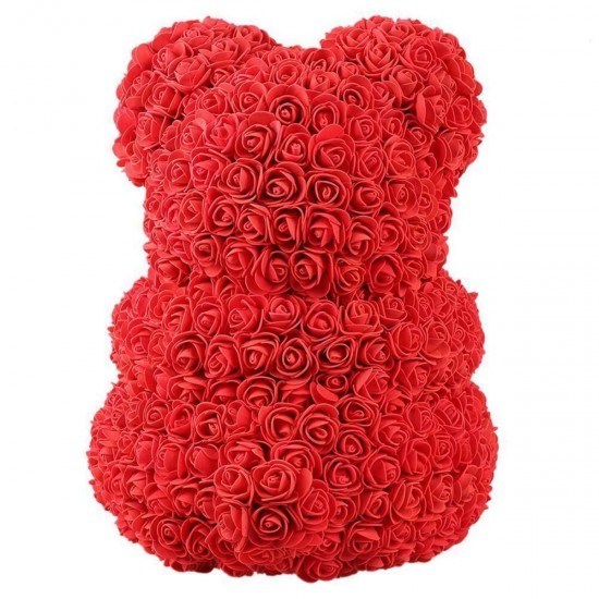 Artificial Flowers Rose Bear Plastic Foam Rose Teddy Bear Valentines Day Gift Birthday Party Decorations