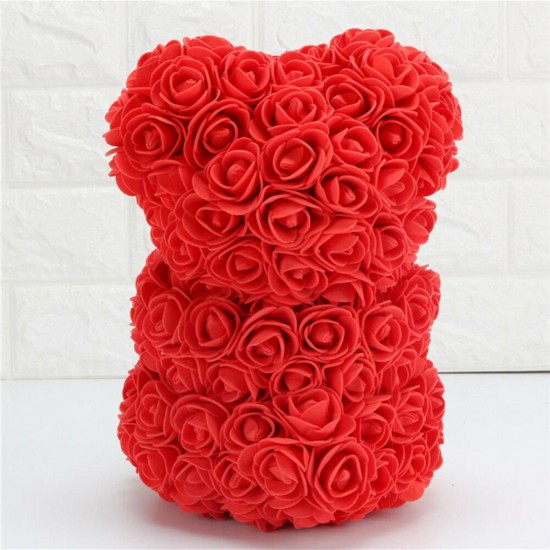 Artificial Flowers Rose Bear Plastic Foam Rose Teddy Bear Valentines Day Gift Birthday Party Decorations