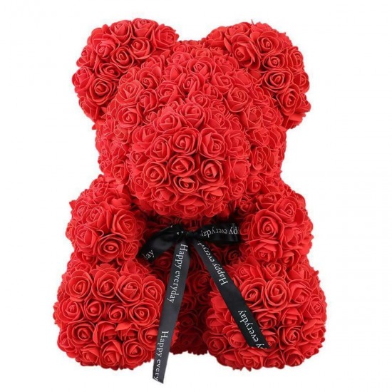 Artificial Flowers Rose Bear Plastic Foam Rose Teddy Bear Valentines Day Gift Birthday Party Decorations