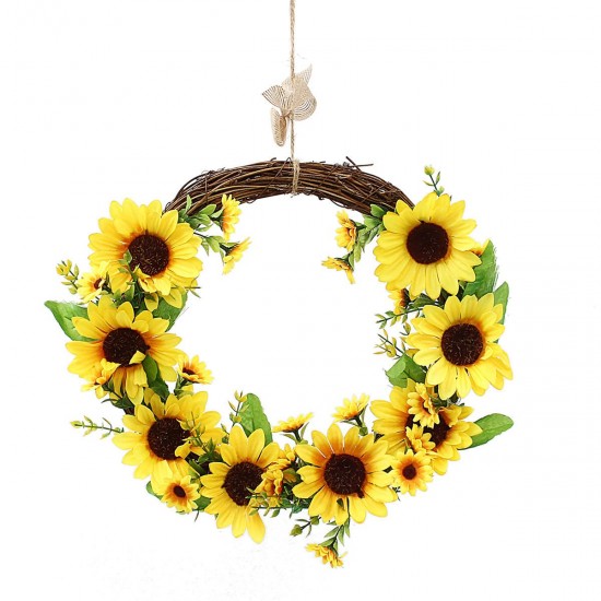 Artificial Sunflower Wreath Flower Wreath Wall Door Wedding Party Home Decorations