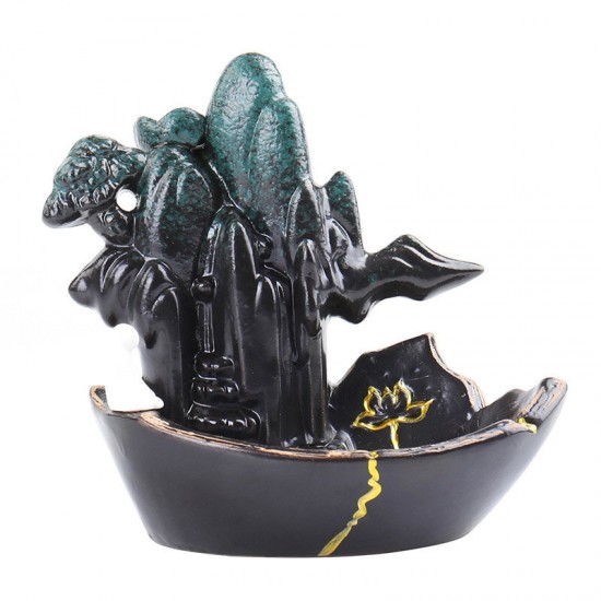 Backflow Ceramic Mountain Waterfall Smoke Incense Aroma Burner Cones Home Decor Backflow Ceramic Mountain Waterfall Smoke Incense Aroma Burner Cones Home Decor