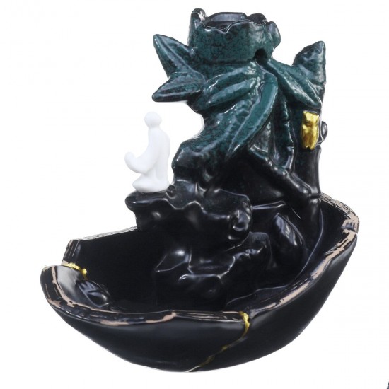 Backflow Ceramic Mountain Waterfall Smoke Incense Aroma Burner Cones Home Decor Backflow Ceramic Mountain Waterfall Smoke Incense Aroma Burner Cones Home Decor