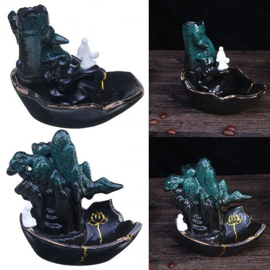 Backflow Ceramic Mountain Waterfall Smoke Incense Aroma Burner Cones Home Decor Backflow Ceramic Mountain Waterfall Smoke Incense Aroma Burner Cones Home Decor