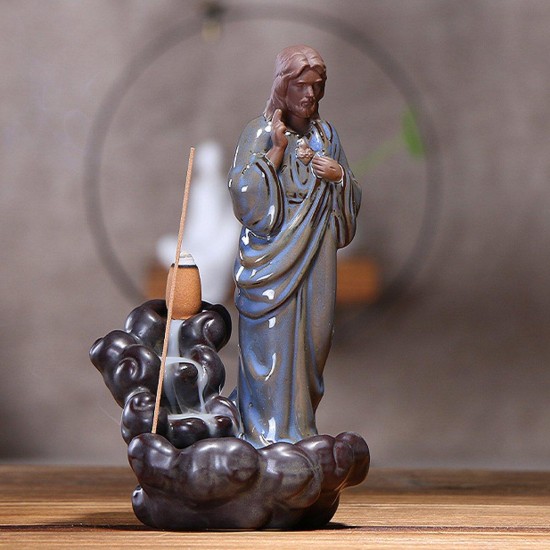Backflow Incense Burner Ceramic Retro Censer Holder Home Gifts Decor With 10 Cones Backflow Incense Burner Ceramic Retro Censer Holder Home Gifts Decor With 10 Cones