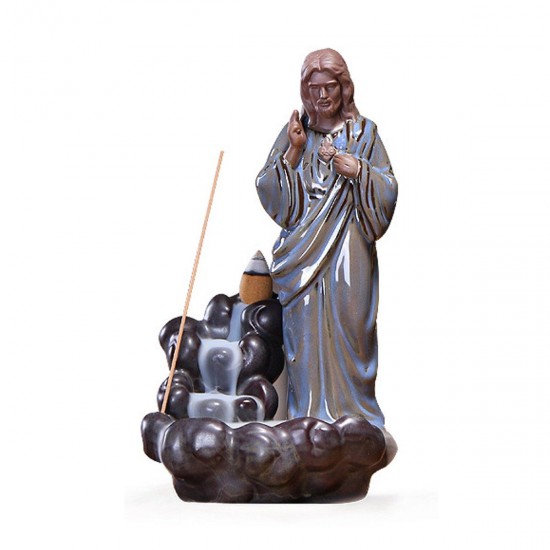 Backflow Incense Burner Ceramic Retro Censer Holder Home Gifts Decor With 10 Cones Backflow Incense Burner Ceramic Retro Censer Holder Home Gifts Decor With 10 Cones