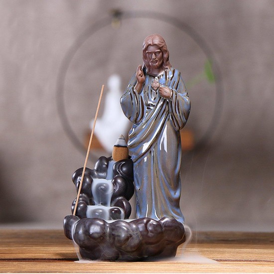 Backflow Incense Burner Ceramic Retro Censer Holder Home Gifts Decor With 10 Cones Backflow Incense Burner Ceramic Retro Censer Holder Home Gifts Decor With 10 Cones