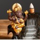 Backflow Incense Burner Ceramic Waterfall Smoke Lucky Elephant Incense Burner Holder for Home Decor Yoga Office Ornament with 10 Free Incense Cones