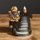 Backflow Incense Burner Ceramic Waterfall Smoke Lucky Elephant Incense Burner Holder for Home Decor Yoga Office Ornament with 10 Free Incense Cones