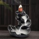 Backflow Incense Cone Burner Holder Ceramic Lotus Stream Fragrant Smoke Backflow Home Censer Decor Backflow Incense Cone Burner Holder Ceramic Lotus Stream Fragrant Smoke Backflow Home Censer Decor