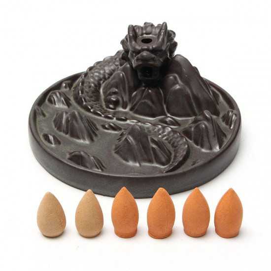 Backflow Incense Cone Burner Holder Lying Dragon Mountain Smoke Backflow Fragrance Fragrant Censer Backflow Incense Cone Burner Holder Lying Dragon Mountain Smoke Backflow Fragrance Fragrant Censer