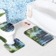 Bath Curtains Waterproof Polyester Fabric Washable Bathroom Shower Curtain Screen with Hooks Accessories