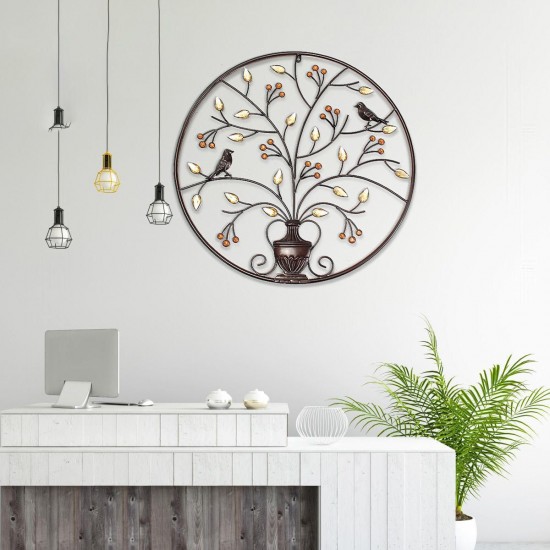 Birds Tree Iron Sculpture Ornament Home Room Wall Hanging Decorations