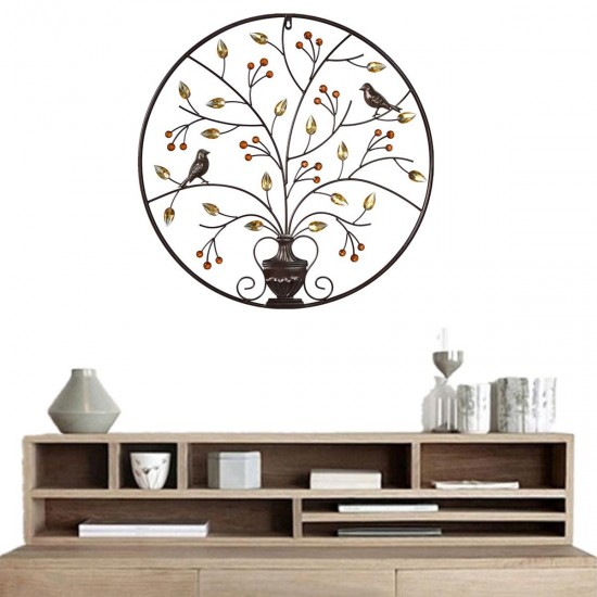 Birds Tree Iron Sculpture Ornament Home Room Wall Hanging Decorations