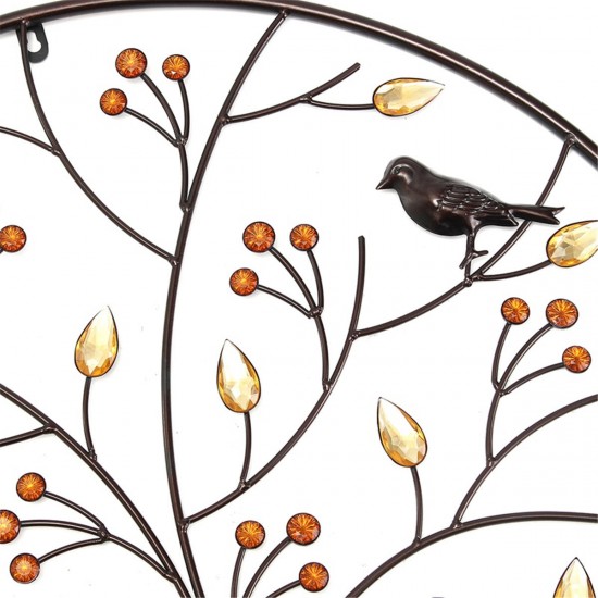 Birds Tree Iron Sculpture Ornament Home Room Wall Hanging Decorations