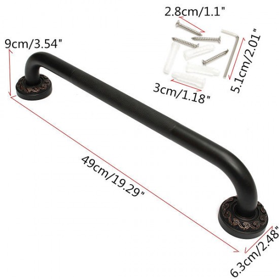 Black Bronze Wall Mounted Towel Rail Bar Grab Support Safety Handle