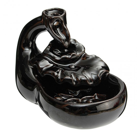 Black Porcelain Backflow Incense Cone Burner Holder Ceramic Lotus Pond Smoke Backflow Fragrant Cense Black Porcelain Backflow Incense Cone Burner Holder Ceramic Lotus Pond Smoke Backflow Fragrant Cense