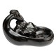 Black Porcelain Backflow Incense Cone Burner Holder Ceramic Lotus Pond Smoke Backflow Fragrant Cense Black Porcelain Backflow Incense Cone Burner Holder Ceramic Lotus Pond Smoke Backflow Fragrant Cense