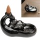 Black Porcelain Backflow Incense Cone Burner Holder Ceramic Lotus Pond Smoke Backflow Fragrant Cense Black Porcelain Backflow Incense Cone Burner Holder Ceramic Lotus Pond Smoke Backflow Fragrant Cense