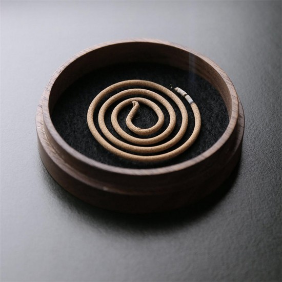Black Walnut Mosquito Coil Incense Holder Burner Box Hollow Ash Catcher Tray Wooden Art Crafts With 6 Sandalwoods Black Walnut Mosquito Coil Incense Holder Burner Box Hollow Ash Catcher Tray Wooden Art Crafts With 6 Sandalwoods