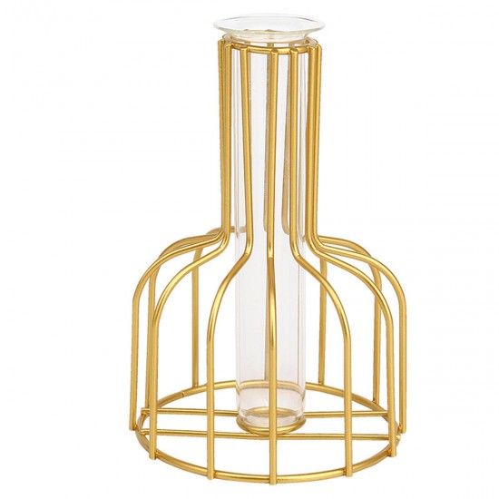 Black/Gold Nordic Style Iron Hydroponic Flower Lantern-shaped Vase Decoration Black/Gold Nordic Style Iron Hydroponic Flower Lantern-shaped Vase Decoration
