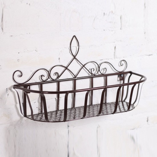 Black/White/Bronze S/M/L Iron Flower Pot Stand Small Pot Wall Holder