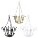 Black/White/Gold Wrought Iron Hanging Basket Wall Decor Hanging Flower Stand