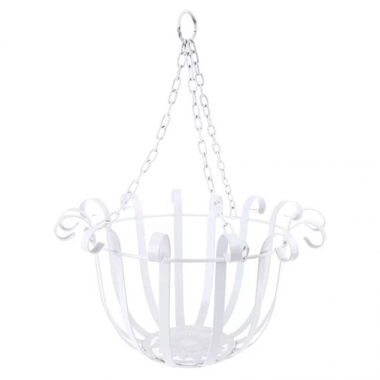 Black/White/Gold Wrought Iron Hanging Basket Wall Decor Hanging Flower Stand Black/White/Gold Wrought Iron Hanging Basket Wall Decor Hanging Flower Stand