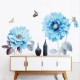 Blue Flowers Wall Sticker Room Sticker Living Room Background Bedroom Decorations