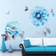 Blue Flowers Wall Sticker Room Sticker Living Room Background Bedroom Decorations Blue Flowers Wall Sticker Room Sticker Living Room Background Bedroom Decorations