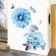 Blue Flowers Wall Sticker Room Sticker Living Room Background Bedroom Decorations Blue Flowers Wall Sticker Room Sticker Living Room Background Bedroom Decorations