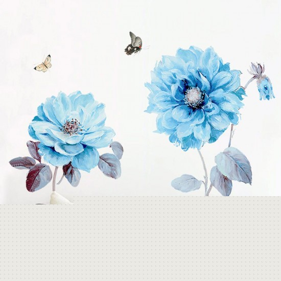 Blue Flowers Wall Sticker Room Sticker Living Room Background Bedroom Decorations Blue Flowers Wall Sticker Room Sticker Living Room Background Bedroom Decorations