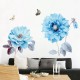 Blue Flowers Wall Sticker Room Sticker Living Room Background Bedroom Decorations Blue Flowers Wall Sticker Room Sticker Living Room Background Bedroom Decorations