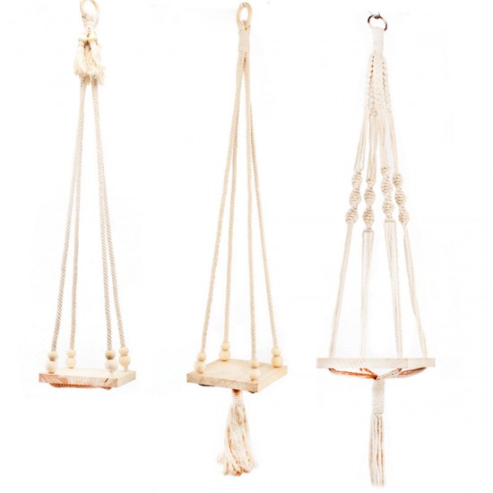 Braided Rope Hanging Planter Macrame Plant Flower Pot Holder Indoor Outdoor Decorations