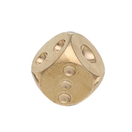 Brass Solid Copper Dice Gold Color Mahjong Dice for Game Gife Party